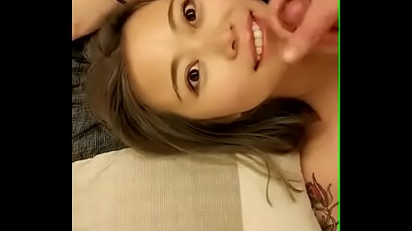 Asian girl gives blowjob, facial